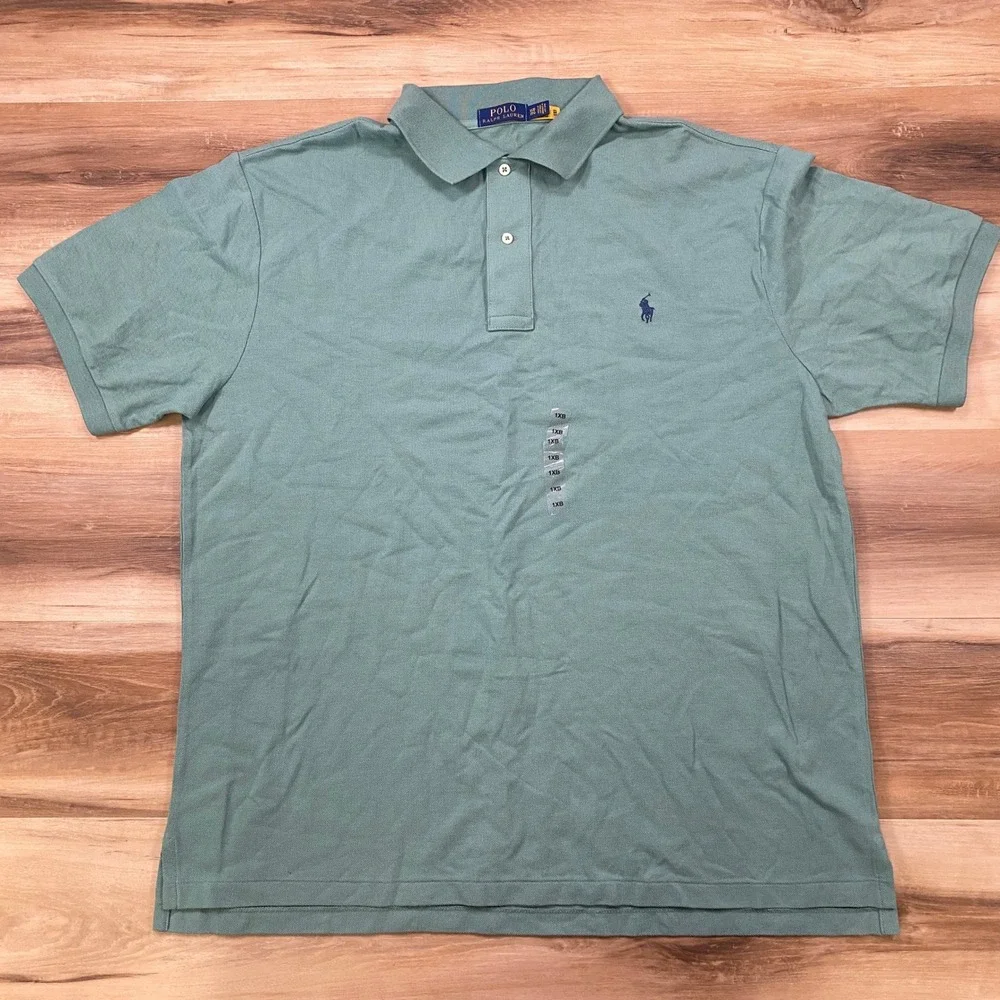 Polo Ralph Lauren Polo Mens 1XB Classic Cotton Mesh Big & Tall Green New